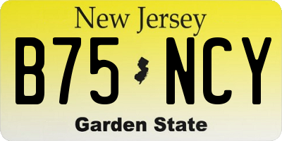 NJ license plate B75NCY