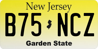 NJ license plate B75NCZ