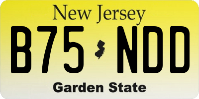 NJ license plate B75NDD