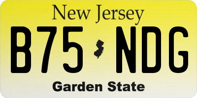 NJ license plate B75NDG