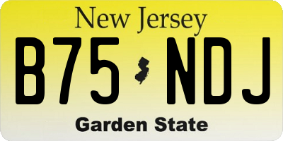 NJ license plate B75NDJ