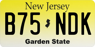 NJ license plate B75NDK