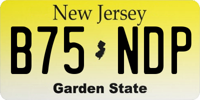 NJ license plate B75NDP