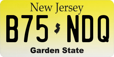 NJ license plate B75NDQ