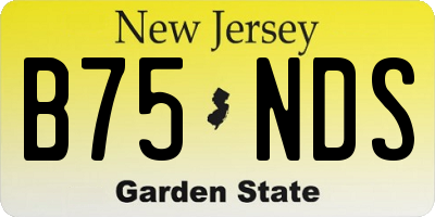 NJ license plate B75NDS
