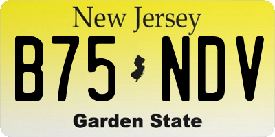 NJ license plate B75NDV