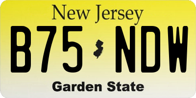 NJ license plate B75NDW