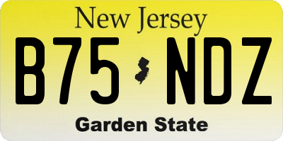 NJ license plate B75NDZ