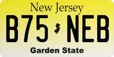 NJ license plate B75NEB