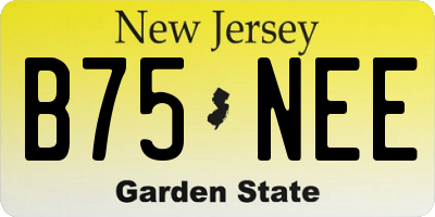 NJ license plate B75NEE