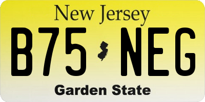 NJ license plate B75NEG