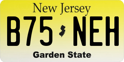 NJ license plate B75NEH
