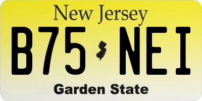 NJ license plate B75NEI