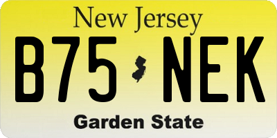 NJ license plate B75NEK