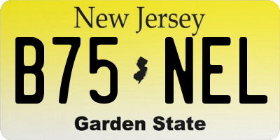 NJ license plate B75NEL