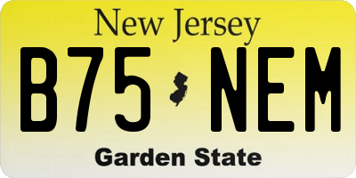 NJ license plate B75NEM