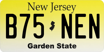 NJ license plate B75NEN