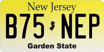NJ license plate B75NEP