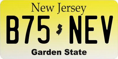 NJ license plate B75NEV