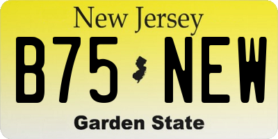 NJ license plate B75NEW