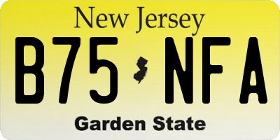 NJ license plate B75NFA
