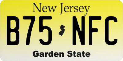 NJ license plate B75NFC