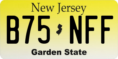 NJ license plate B75NFF