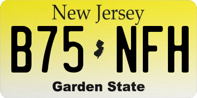 NJ license plate B75NFH