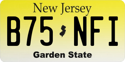 NJ license plate B75NFI