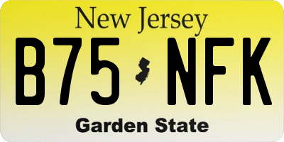 NJ license plate B75NFK