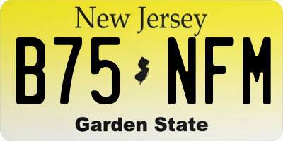 NJ license plate B75NFM