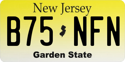 NJ license plate B75NFN