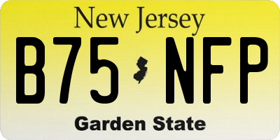 NJ license plate B75NFP