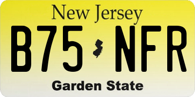 NJ license plate B75NFR