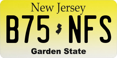 NJ license plate B75NFS