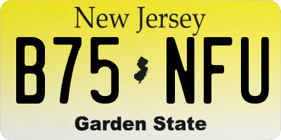 NJ license plate B75NFU