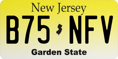 NJ license plate B75NFV