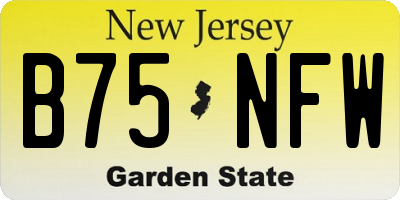 NJ license plate B75NFW
