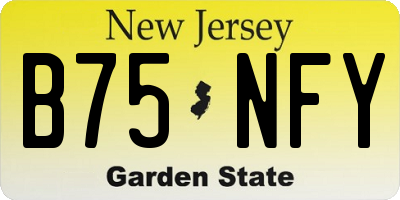 NJ license plate B75NFY