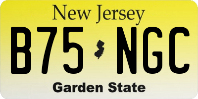 NJ license plate B75NGC