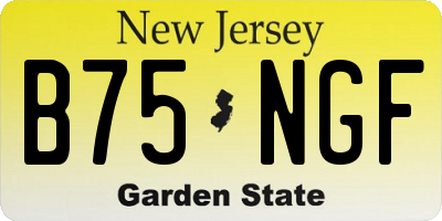 NJ license plate B75NGF