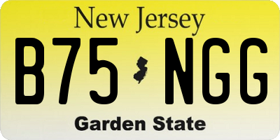NJ license plate B75NGG
