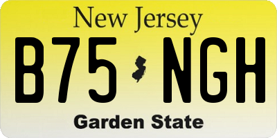 NJ license plate B75NGH