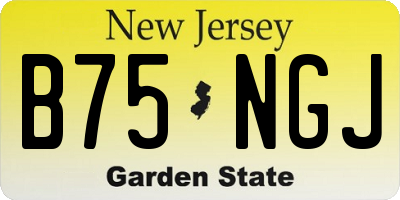 NJ license plate B75NGJ