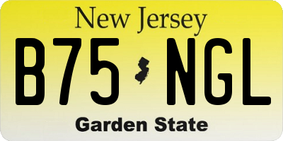 NJ license plate B75NGL