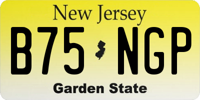 NJ license plate B75NGP
