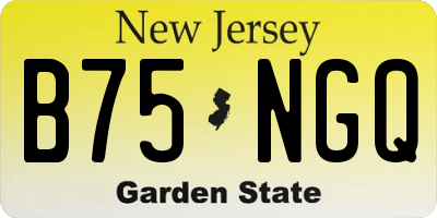 NJ license plate B75NGQ