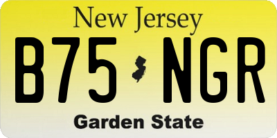 NJ license plate B75NGR