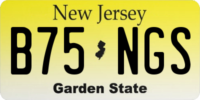 NJ license plate B75NGS