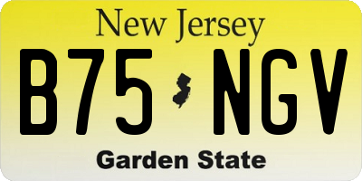 NJ license plate B75NGV